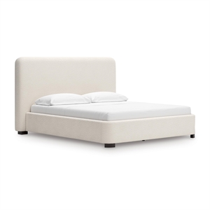 Bowery Hill Engineered Wood Beige Upholstered California King Bed Durable 91.25&quot x 95.63&quot x 54.63&quot