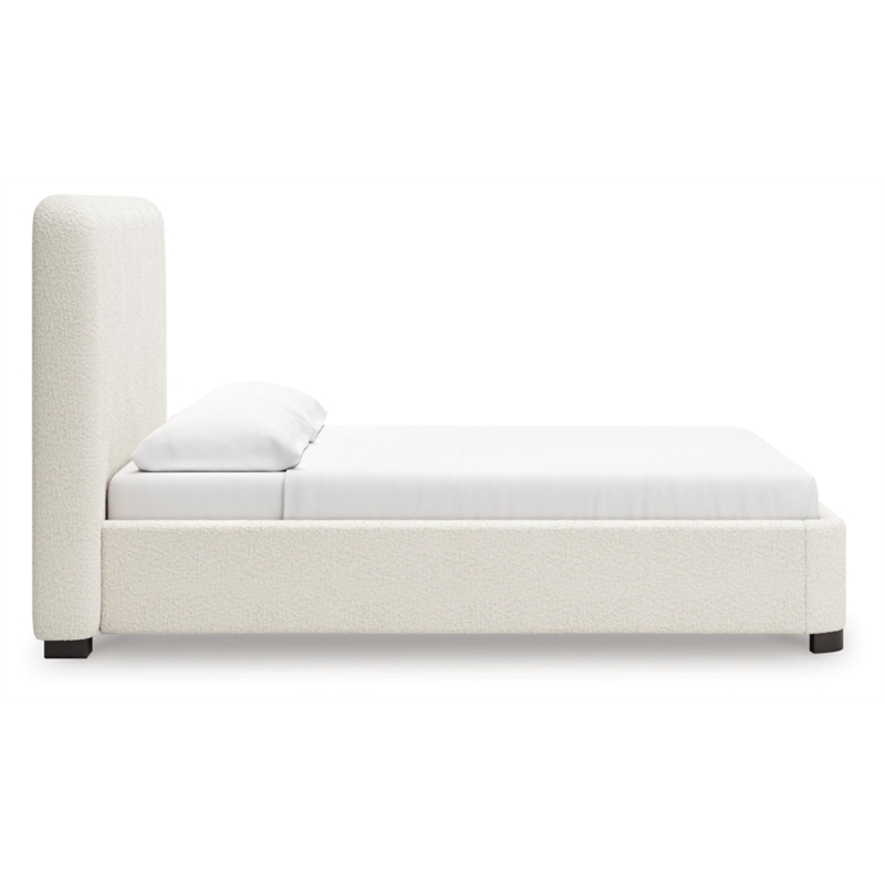 Bowery Hill Engineered Wood Beige Upholstered California King Bed Durable 91.25