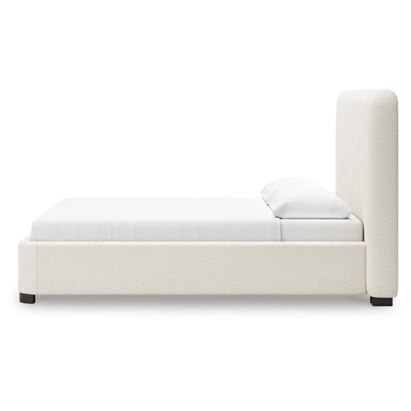 Bowery Hill Engineered Wood Beige Upholstered California King Bed Durable 91.25