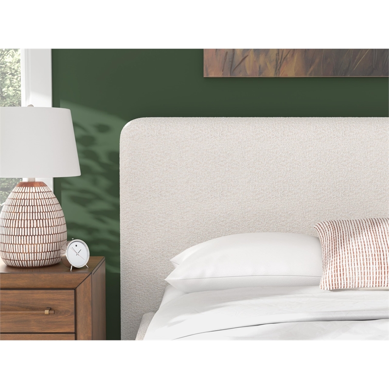 Bowery Hill Engineered Wood Beige Upholstered California King Bed Durable 91.25