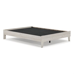 Bowery Hill Contemporary Engineered Wood Beige King Platform Bed