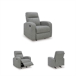 Bowery Hill Modern / Contemporary Polyester Gray Finish Recliner
