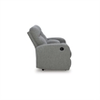 Bowery Hill Contemporary Polyester Gray Reclining Loveseat with Console
