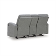 Bowery Hill Contemporary Polyester Gray Reclining Loveseat with Console