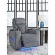 Bowery Hill Contemporary Polyester Gray Finish Power Recliner
