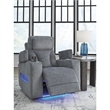 Bowery Hill Contemporary Polyester Gray Finish Power Recliner
