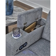 Bowery Hill Contemporary Polyester Gray Finish Power Recliner
