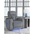 Bowery Hill Contemporary Polyester Gray Finish Power Recliner