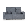 Bowery Hill Contemporary Polyester Gray Power Reclining Loveseat with Console