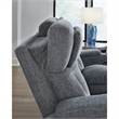 Bowery Hill Contemporary Polyester Gray Power Reclining Loveseat with Console