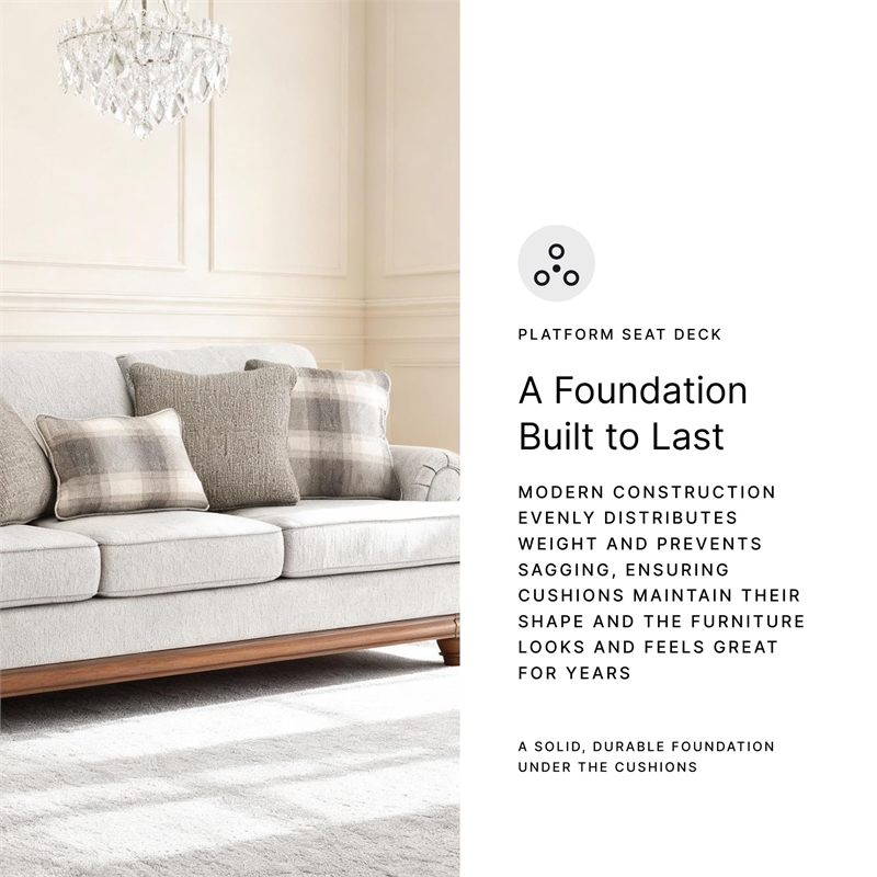 Bowery Hill Modern / Contemporary Polyester Beige Finish Sofa