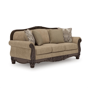 Bowery Hill Modern / Contemporary Polyester Brown Finish Sofa