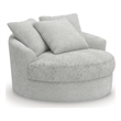 Bowery Hill Contemporary Polyester Gray Oversized Swivel Accent Chair