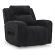 Bowery Hill Contemporary Polyester Black Finish Power Recliner