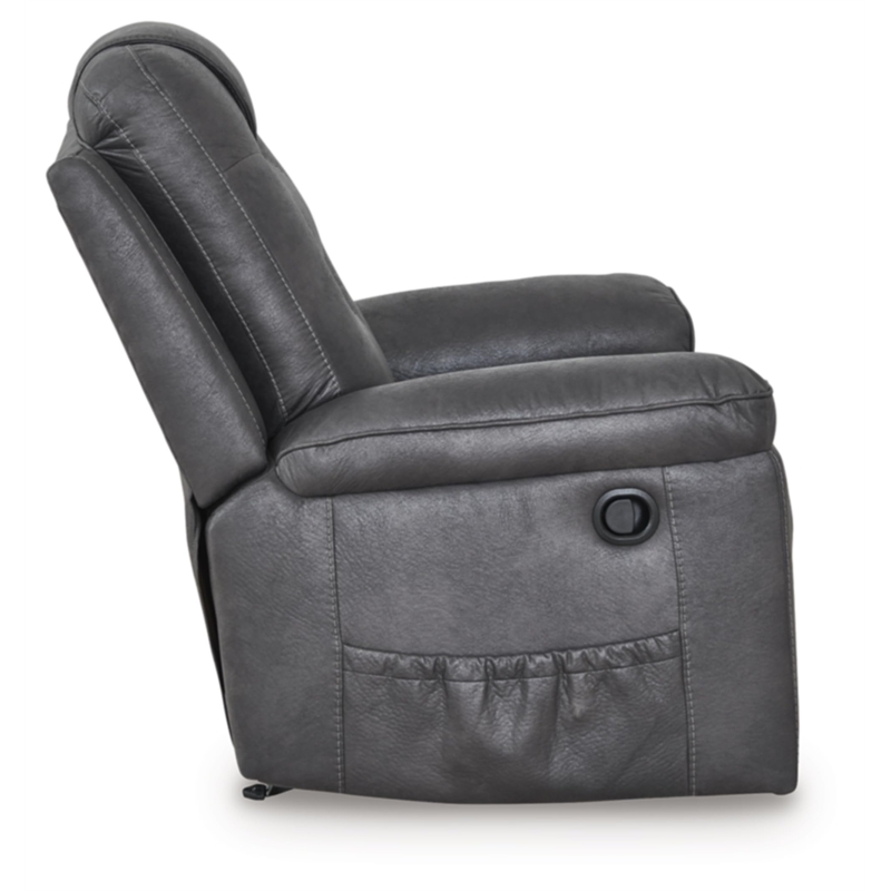 Bowery Hill Modern / Contemporary Faux Leather Gray Finish Recliner
