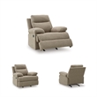 Bowery Hill Modern / Contemporary Polyester Beige Finish Recliner