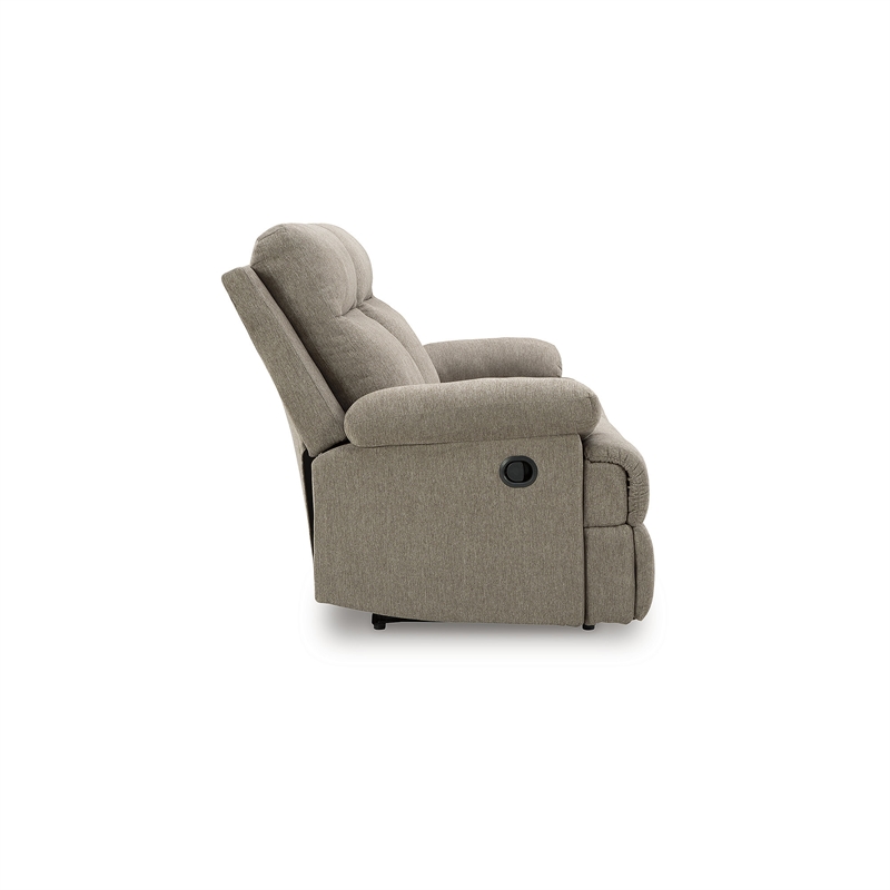 Bowery Hill Contemporary Polyester Beige Reclining Sofa with Table