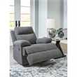 Bowery Hill Modern / Contemporary Polyester Gray Finish Recliner