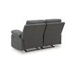 Bowery Hill Contemporary Polyester Gray Finish Reclining Loveseat