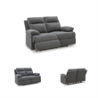 Bowery Hill Contemporary Polyester Gray Finish Reclining Loveseat