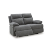 Bowery Hill Contemporary Polyester Gray Finish Reclining Loveseat
