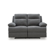 Bowery Hill Contemporary Polyester Gray Finish Reclining Loveseat