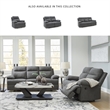 Bowery Hill Contemporary Polyester Gray Reclining Sofa with Drop Down Table