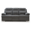 Bowery Hill Contemporary Polyester Gray Reclining Sofa with Drop Down Table