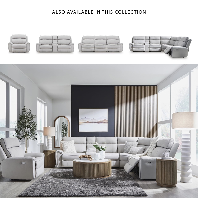 Bowery Hill Modern / Contemporary Polyester White Power Recliner