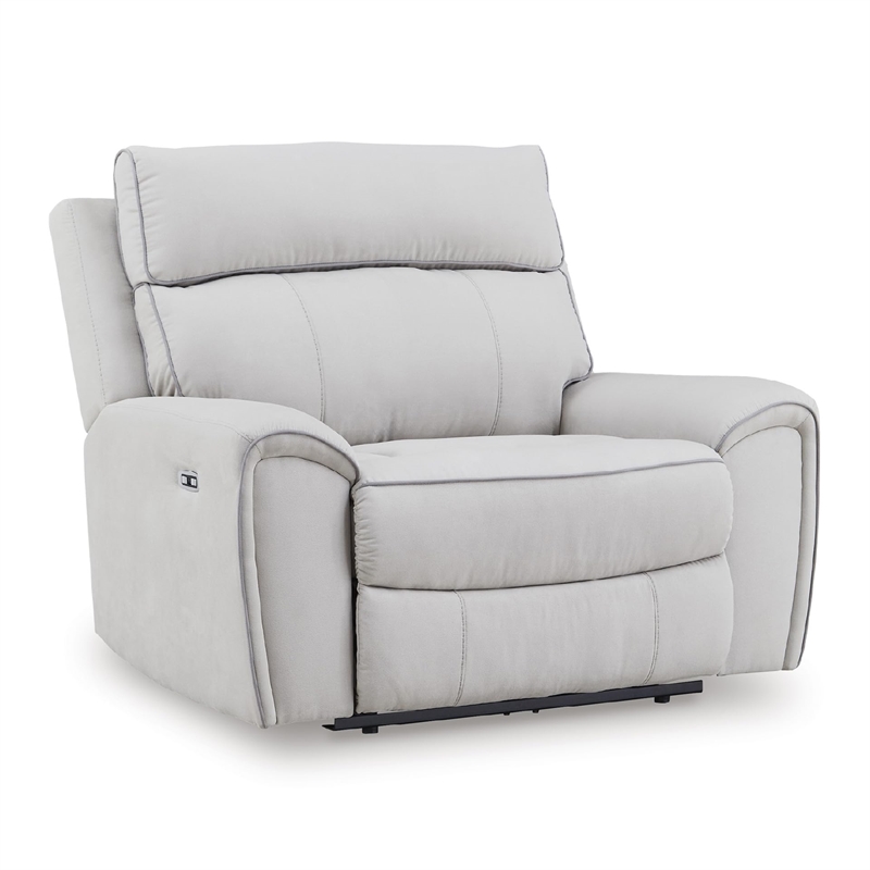 Bowery Hill Modern / Contemporary Polyester White Power Recliner