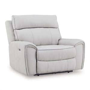 Bowery Hill Modern / Contemporary Polyester White Power Recliner