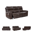 Bowery Hill Modern / Contemporary Leather Brown Power Reclining Sofa