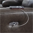 Bowery Hill Modern / Contemporary Leather Brown Power Reclining Sofa