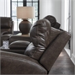 Bowery Hill Contemporary Leather Power Reclining Loveseat with Console