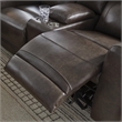 Bowery Hill Contemporary Leather Power Reclining Loveseat with Console