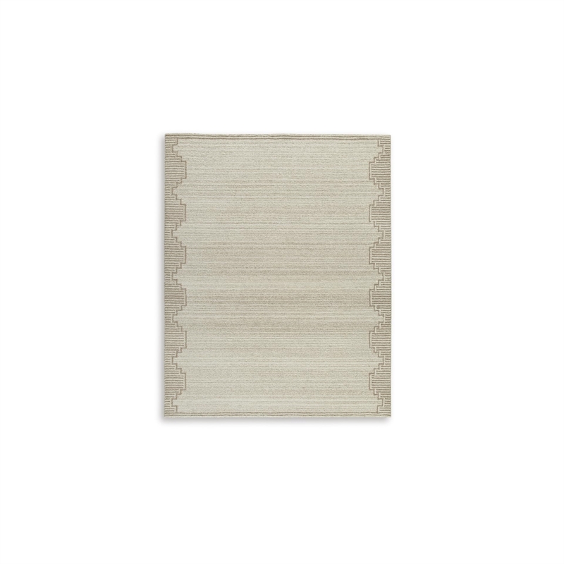 Bowery Hill Modern / Contemporary Wool Beige Finish Large Rug