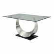 Bowery Hill Contemporary Stainless Steel 7-Piece Dining Table Set in Silver