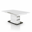 Bowery Hill Contemporary Metal 7-Piece Dining Table Set in White