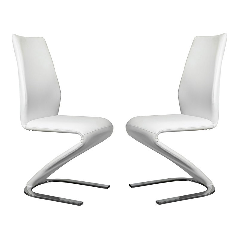 Bowery Hill Contemporary Metal 7-Piece Dining Table Set in White