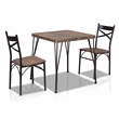 Bowery Hill Transitional Metal 3-Piece Dining Set in Antique Brown