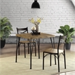Bowery Hill Transitional Metal 3-Piece Dining Set in Antique Brown
