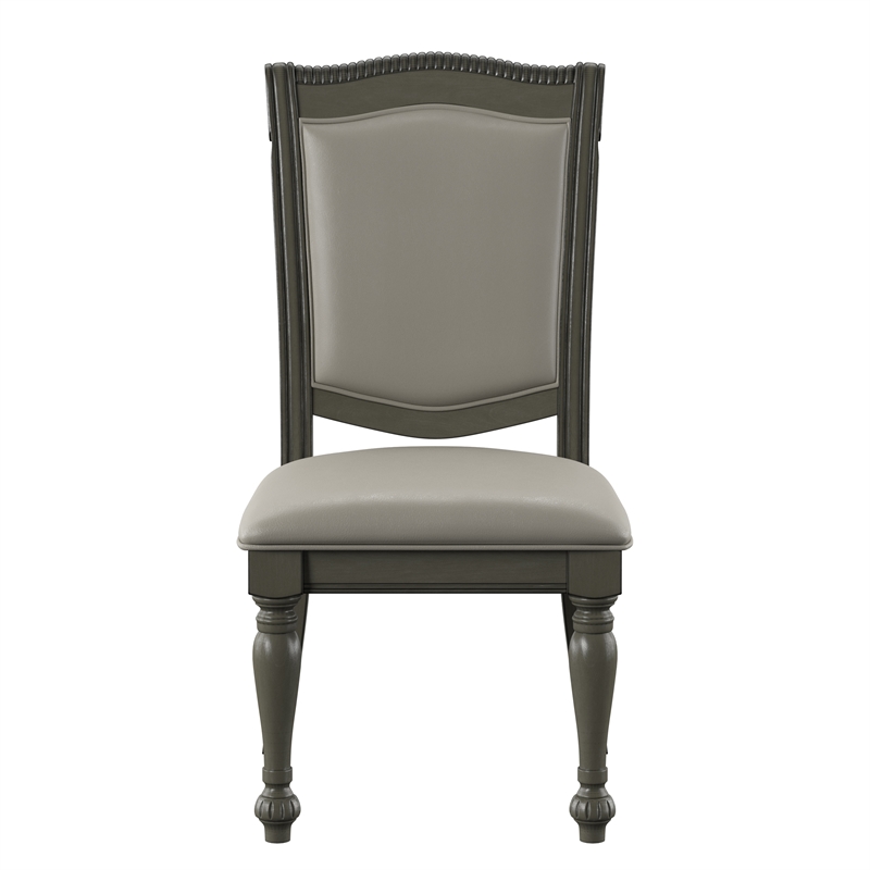 Bowery Hill Transitional Wood 9-Piece Extendable Dining Set in Gray