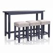 Bowery Hill Transitional Wood 4-Piece Counter Height Dining Set in Blue
