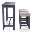 Bowery Hill Transitional Wood 4-Piece Counter Height Dining Set in Blue