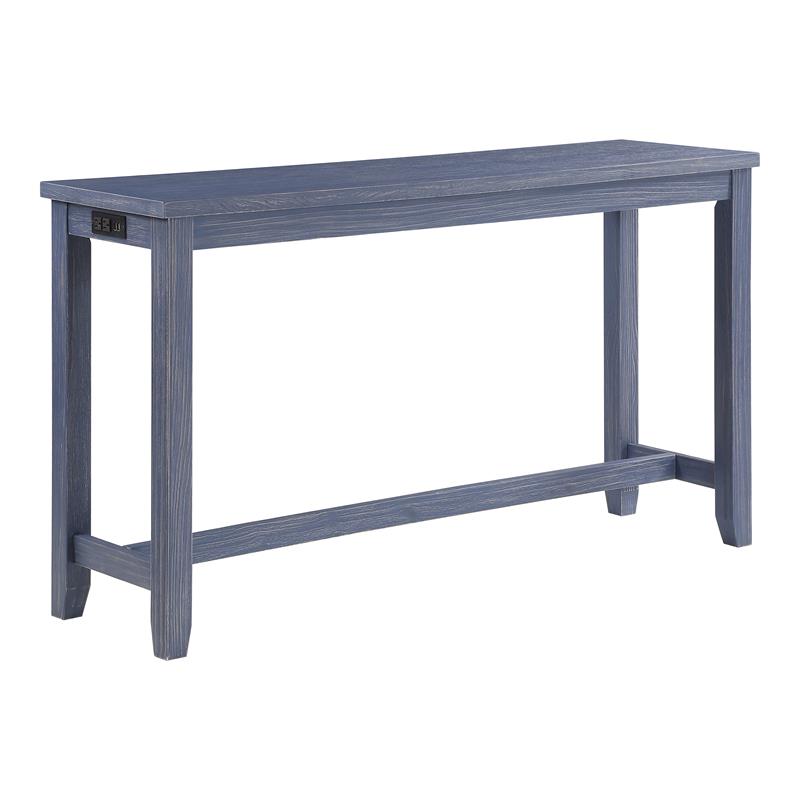 Bowery Hill Transitional Wood 4-Piece Counter Height Dining Set in Blue