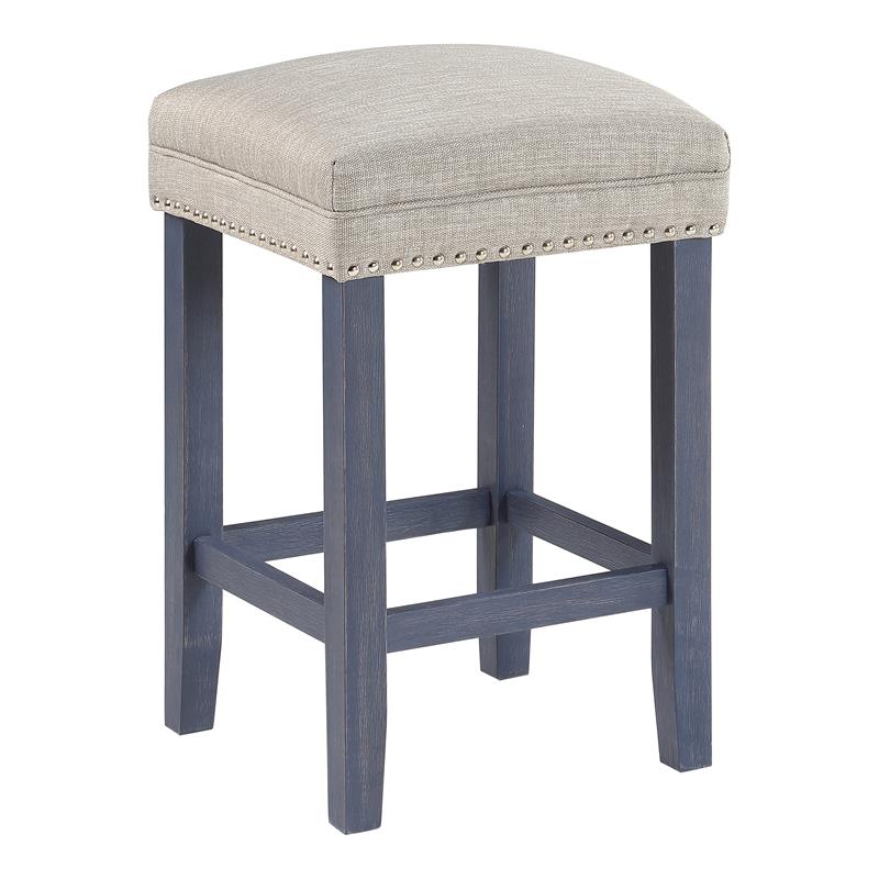 Bowery Hill Transitional Wood 4-Piece Counter Height Dining Set in Blue