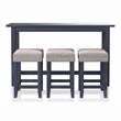 Bowery Hill Transitional Wood 4-Piece Counter Height Dining Set in Blue