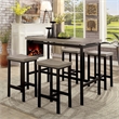 Bowery Hill Contemporary Metal 5-Piece Counter Height Table Set in Gray