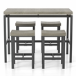 Bowery Hill Contemporary Metal 5-Piece Counter Height Table Set in Gray