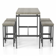 Bowery Hill Contemporary Metal 5-Piece Counter Height Table Set in Gray